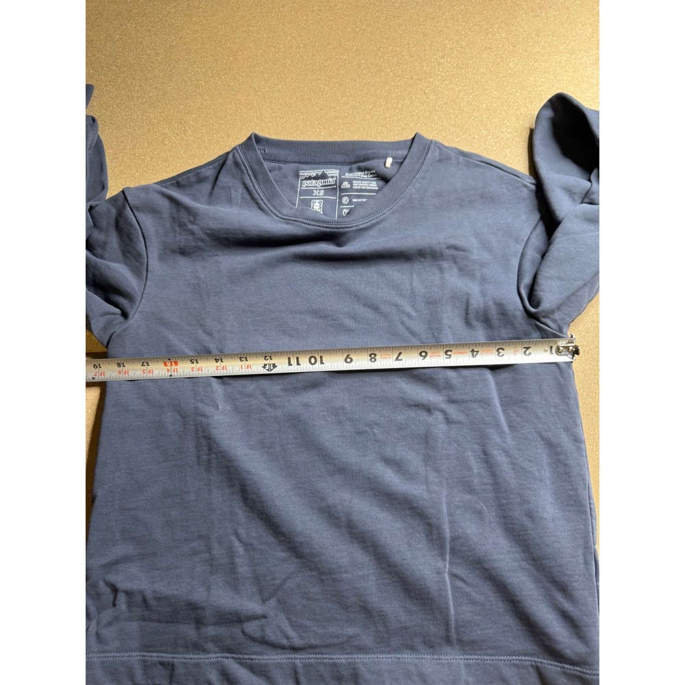 Patagonia Organic Cotton Crewneck Sweatshirt Blue XS Regenerative Pilot Cotton - Picture 6 of 8